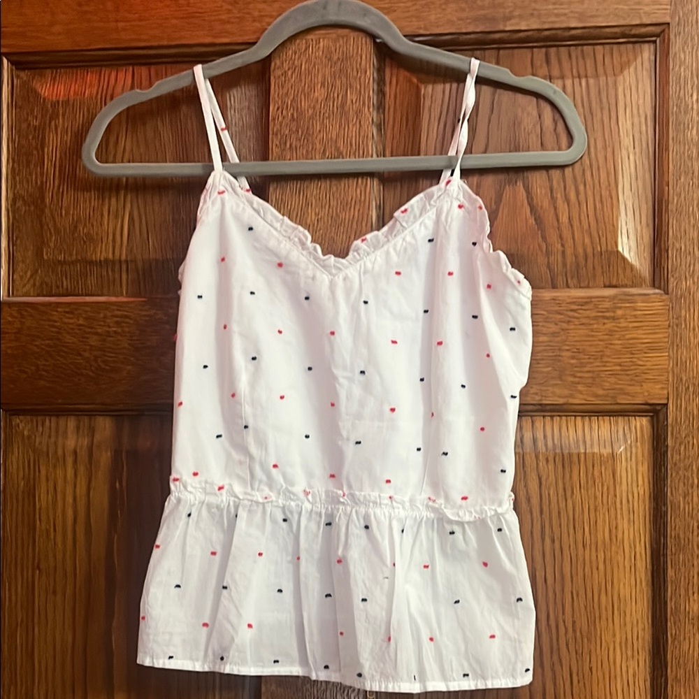 White Polka Dot Women's Top